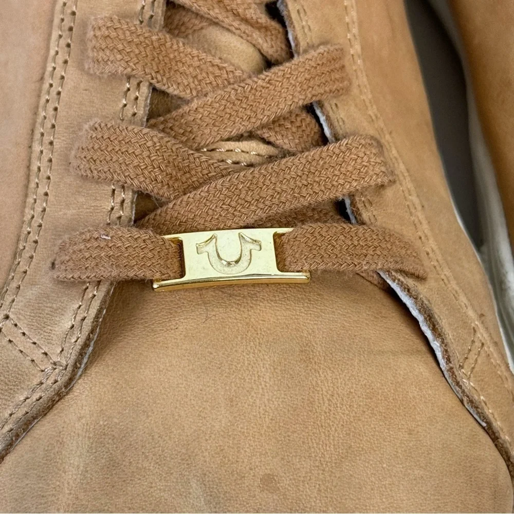 True Religion Hex V1 HIGH TOP Tan Sz 12 Leather Sneakers Shoes Mens Hipster